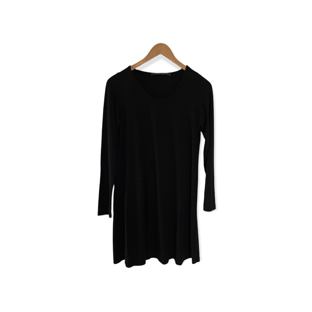 Elemente Clemente Tunic Shift Dress Size 1 / Small S Black Long Sleeve Lagenlook